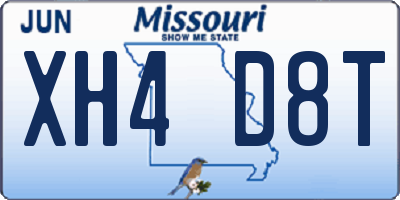 MO license plate XH4D8T