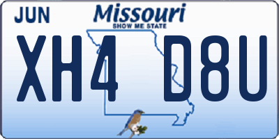 MO license plate XH4D8U