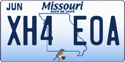 MO license plate XH4E0A