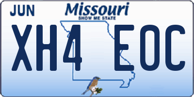 MO license plate XH4E0C