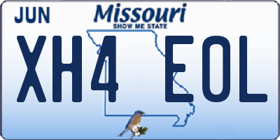 MO license plate XH4E0L