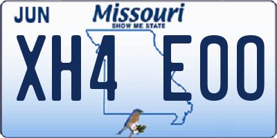 MO license plate XH4E0O