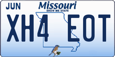 MO license plate XH4E0T