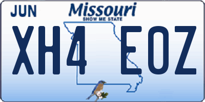 MO license plate XH4E0Z