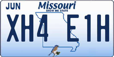 MO license plate XH4E1H