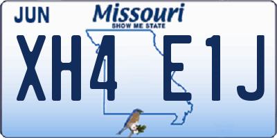 MO license plate XH4E1J