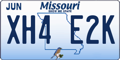 MO license plate XH4E2K