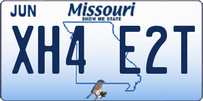 MO license plate XH4E2T