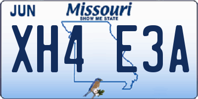 MO license plate XH4E3A
