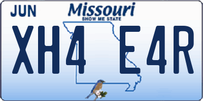 MO license plate XH4E4R