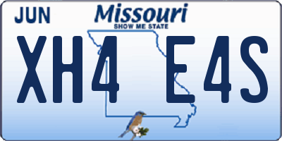 MO license plate XH4E4S