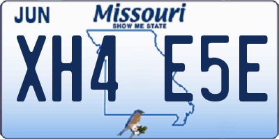 MO license plate XH4E5E
