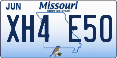 MO license plate XH4E5O