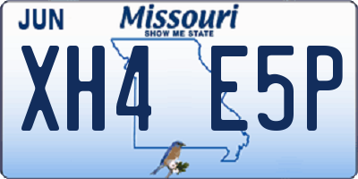 MO license plate XH4E5P