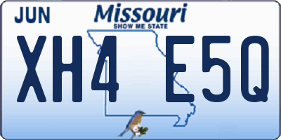 MO license plate XH4E5Q