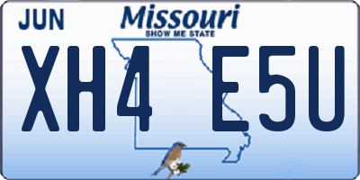 MO license plate XH4E5U