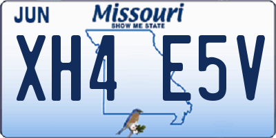 MO license plate XH4E5V