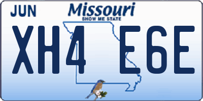 MO license plate XH4E6E