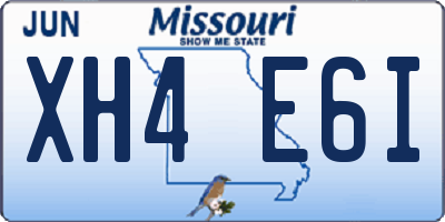 MO license plate XH4E6I