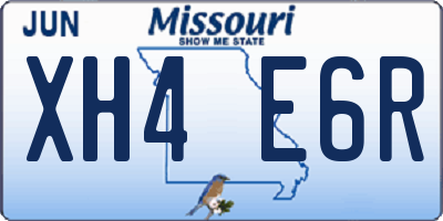 MO license plate XH4E6R