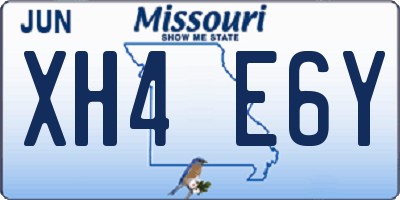 MO license plate XH4E6Y