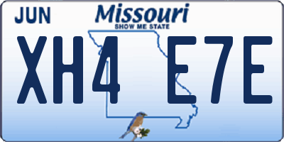 MO license plate XH4E7E