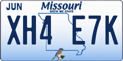 MO license plate XH4E7K