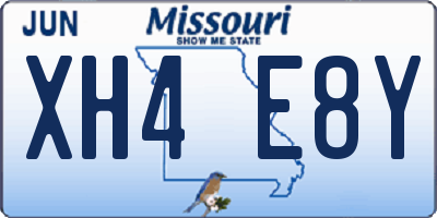 MO license plate XH4E8Y