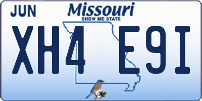 MO license plate XH4E9I