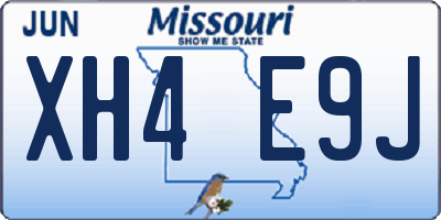 MO license plate XH4E9J