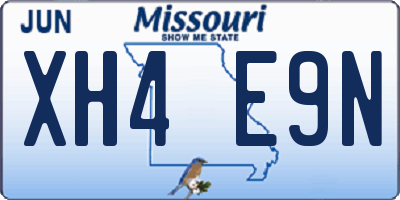 MO license plate XH4E9N