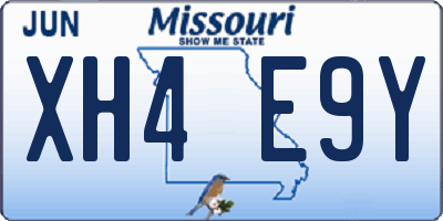 MO license plate XH4E9Y