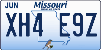 MO license plate XH4E9Z