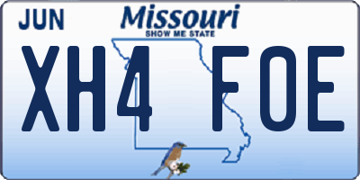 MO license plate XH4F0E