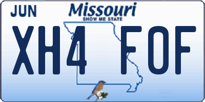 MO license plate XH4F0F
