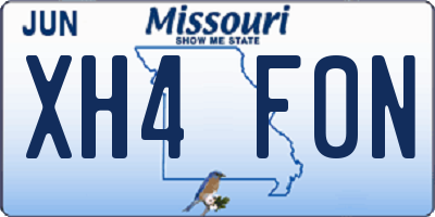MO license plate XH4F0N