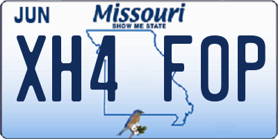 MO license plate XH4F0P