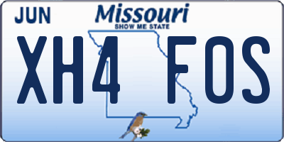 MO license plate XH4F0S