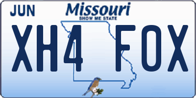 MO license plate XH4F0X