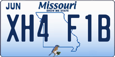 MO license plate XH4F1B