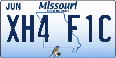 MO license plate XH4F1C