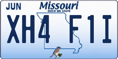 MO license plate XH4F1I