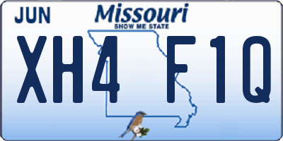 MO license plate XH4F1Q