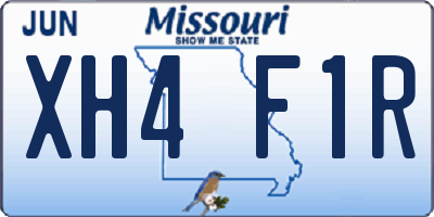 MO license plate XH4F1R