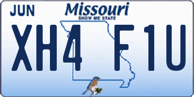 MO license plate XH4F1U
