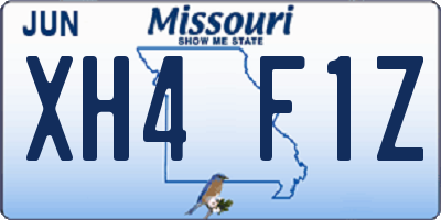 MO license plate XH4F1Z