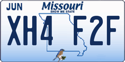 MO license plate XH4F2F