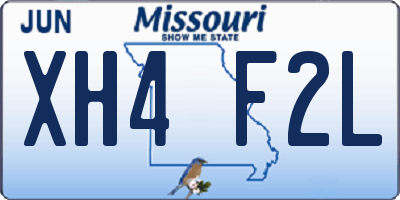 MO license plate XH4F2L