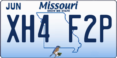MO license plate XH4F2P