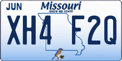 MO license plate XH4F2Q